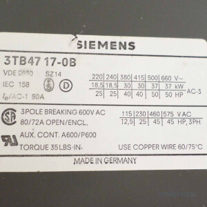 Siemens Schütz 3TB4717-0BB0 GEB