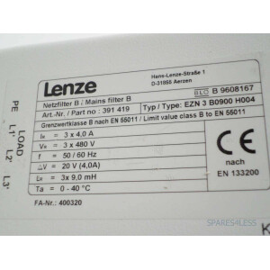 Lenze Netzfilter TYP EZN3B0900 H004 Art.Nr 391419 GEB