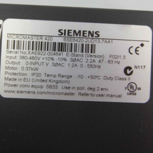 Siemens Micromaster 420 6SE6420-2UD13-7AA1 GEB