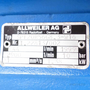 ALLWEILER AG Schraubenpumpe SPF20R56 G8.3-W16 10bar GEB