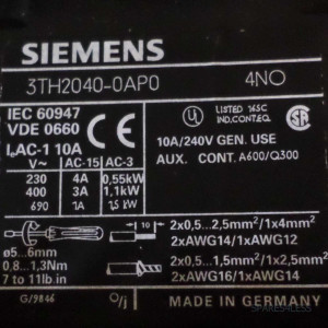 Siemens Hilfsschütz 3TH2040-0AP0 GEB