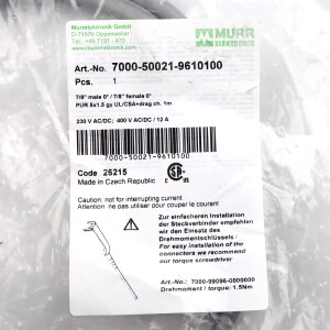 MURR ELEKTRONIK Powerkabel 7/8 St. 7/8 Bu. 7000-50021-9610100 OVP