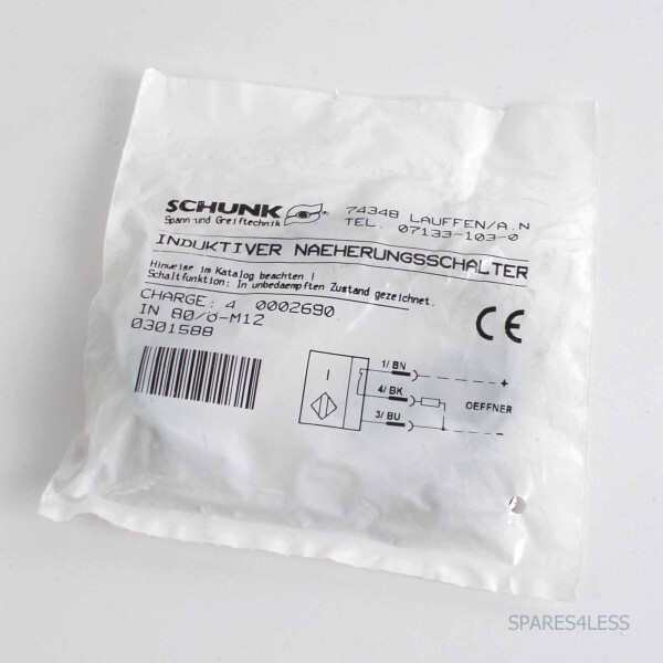 SCHUNK Induktiver Näherungsschalter IN 80/Ö-M12 0301588 OVP