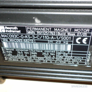 INDRAMAT Servomotor MAC093C-0-KS-3-C/110-A-1/S001 REM