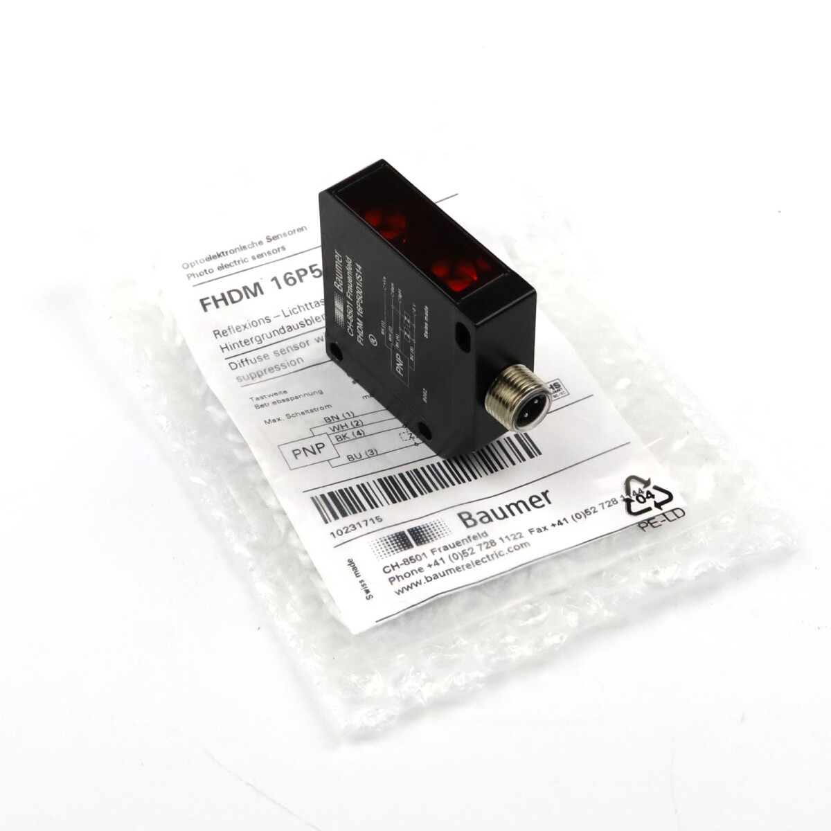 Baumer electric Reflexions-Lichttaster FHDM 16P5001/S14 OVP