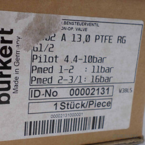 bürkert 2/2-Wege-Schrägsitzventil 2002 A 13,0 PTFE AG 00002131 OVP
