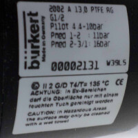 bürkert 2/2-Wege-Schrägsitzventil 2002 A 13,0 PTFE AG 00002131 OVP