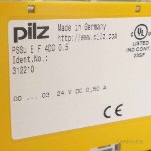 Pilz Sicheres E/A-Modul PSSu E F 4D0 0.5 312210 + 312601 GEB