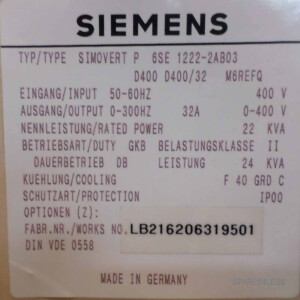 Siemens Simovert P 6SE1222-2AB03-Z Z=A11 NOV