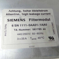 Simodrive 611 Filtermodul 6SN1111-0AA01-1AA0 GEB