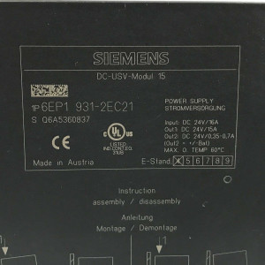 Simatic SITOP DC-USV Modul 15 6EP1 931-2EC21 GEB