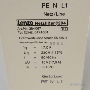 Lenze Netzfilter TYP EZN2_017A001 Art.Nr.384067 GEB