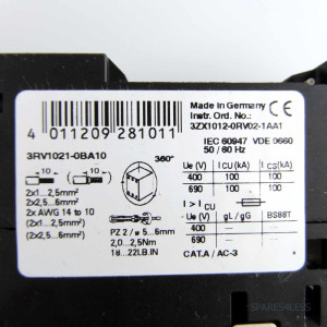 Siemens Leistungsschalter 3RV1021-0BA10 GEB