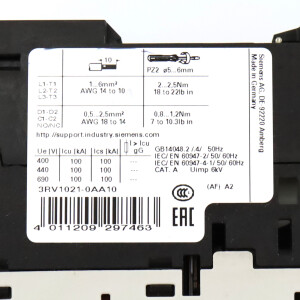 Siemens Leistungsschalter 3RV1021-0AA10 GEB