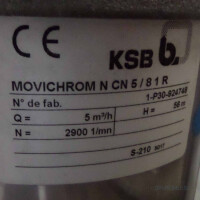 KSB Hochdruck-Inlinepumpe Movichrom N CN5/81R 5m3/h 2900 U/min GEB