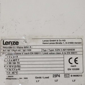 Lenze Netzfilter EZN3A0110H030 391539 GEB