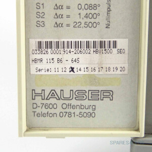 Hauser HBV 1500/SEO Servoregler HBMR 115 B6-64S Serie: 13 GEB