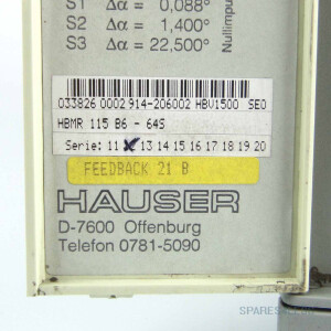 Hauser HBV 1500/SEO Servoregler HBMR 115 B6-64S Serie: 12 GEB