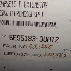 Simatic S5-135U/155U EG 6ES5 185-3UA12 OVP/REM