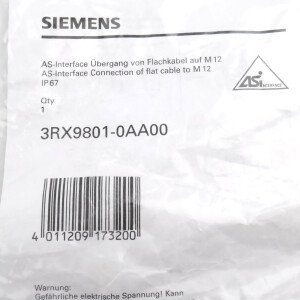 Siemens AS-Interface M12 Abzweig 3RX9801-0AA00 OVP