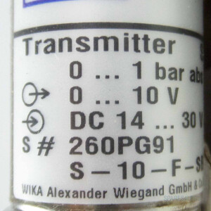WIKA Druckmessumformer / Transmitter S-10-F-SBD-HD-ZGA4ZAZ-ZZZ OVP