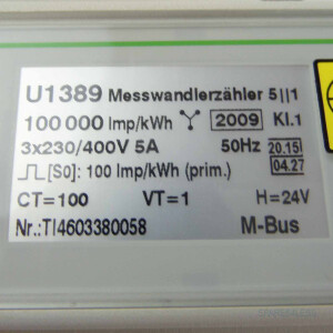 Gossen Metrawatt Messwandlerzähler U1389 (5A) GEB