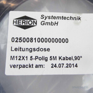 HERION Leitungsdose M12X1 5-Polig 5M 0250081000000000 OVP