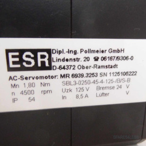 ESR Pollmeier GmbH Servomotor SBL3-0250-45-4-125/B/S-B NOV