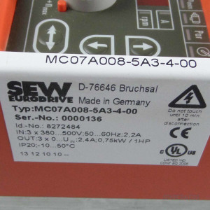 SEW EURODRIVE Movitrac MC07A008-5A3-4-00 ohne Frontklappe GEB