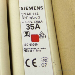 Siemens NH-Sicherungseinsatz 3NA6114 (3Stk.) 35A OVP