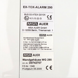 MSA Auer Ex-Tox-Alarm 290 WG290 D0742707 GEB