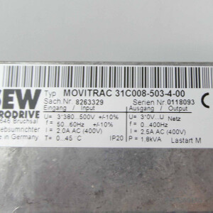 SEW EURODRIVE FU Movitrac 31C008-503-4-00 8263329 REM