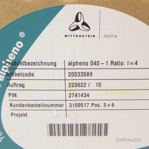 Wittenstein / alpheno Planetengetriebe 040-1 i=4 / 20033589 OVP