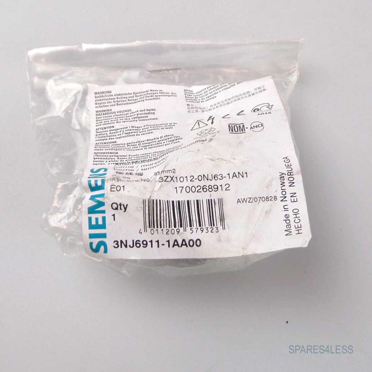 Siemens Anschlussklemme 3NJ6911-1AA00 OVP