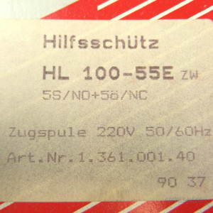 Schiele Hilfsschütz HL100-55E 136100140 220V OVP