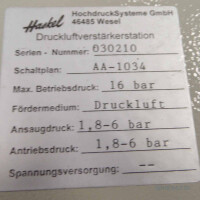 HASKEL Druckluftverstärker MAA2,5 / AA-1034 max. 16bar NOV