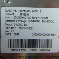 Phoenix Contact Power Supply QUINT-PS-100-240AC/24DC/5 2938581 GEB