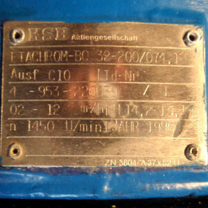 KSB Blockpumpe ETACHROM BC 32-200/074,1 2-12m³/h 14,2-13,1m NOV
