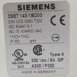Siemens Seilzugschalter 3SE7140-1BD00 NOV