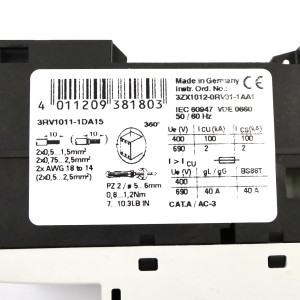 Siemens Leistungsschalter 3RV1011-1DA15 GEB