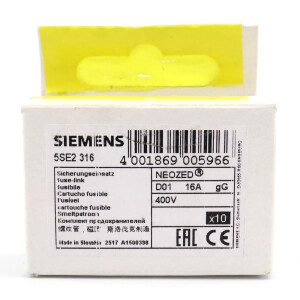 Siemens NEOZED Sicherungseinsätze 5SE2316 (10Stk.) OVP