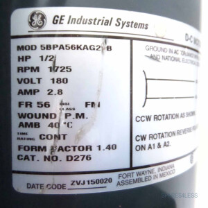 GE Industrial Systems Gleichstrommotor MOD5BPA56KAG2_B 180V 1725 U/min GEB