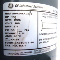 GE Industrial Systems Gleichstrommotor MOD5BPA56KAG2_B 180V 1725 U/min GEB