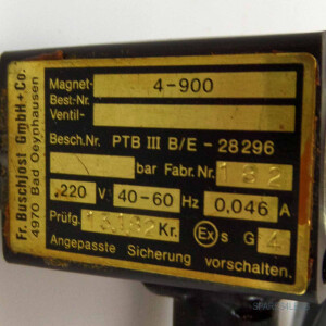 Buschjost Magnetventil Nr. 4-900 GEB