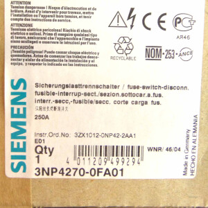 Siemens Lasttrennschalter 3NP4270-0FA01 OVP