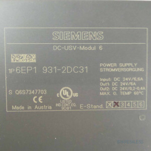 SITOP DC-USV-MODUL 24 V/6 A 6EP1931-2DC31 REM/OVP