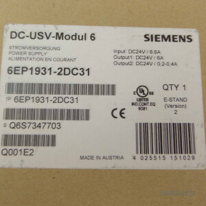 SITOP DC-USV-MODUL 24 V/6 A 6EP1931-2DC31 REM/OVP