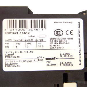 Siemens Leistungsschalter 3RV1421-1FA10 GEB