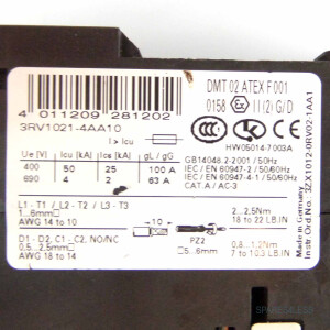 Siemens Leistungsschalter 3RV1021-4AA10 GEB