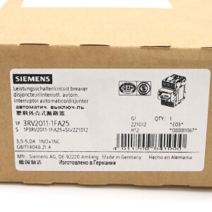 Siemens Leistungsschalter 3RV2011-1FA25 OVP